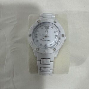 Judith Ripka Silver Watch with White Accents